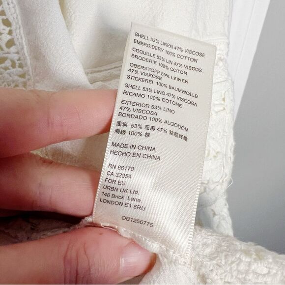 Free People Louisa shirt jacket cream Size XS Linen Blend Lace oversized - Picture 12 of 12